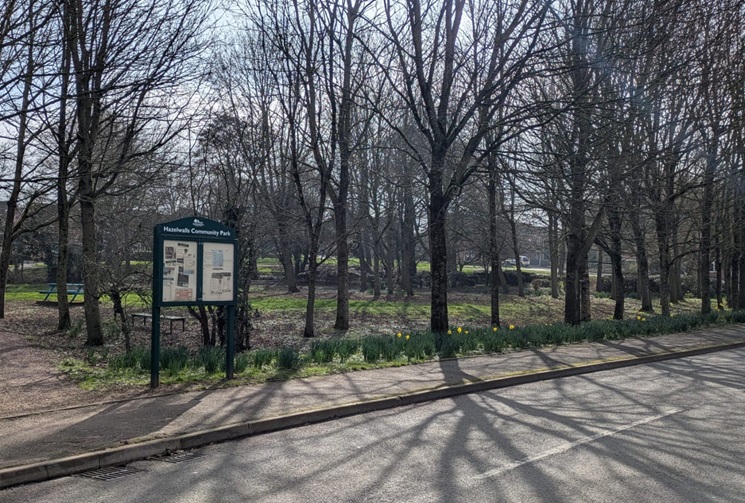 Image of a sign and park in Uttoxeter